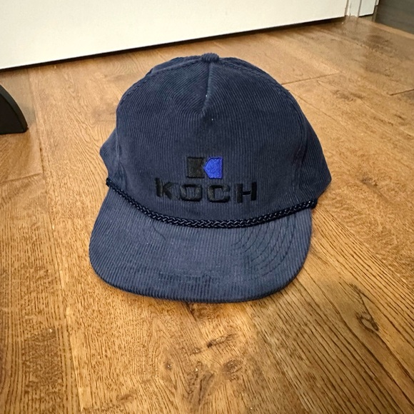 NOS Vintage KOCH Oil Cap Hat Oilfield Pipeline Gas Energy Advertising Corduroy - Picture 1 of 6